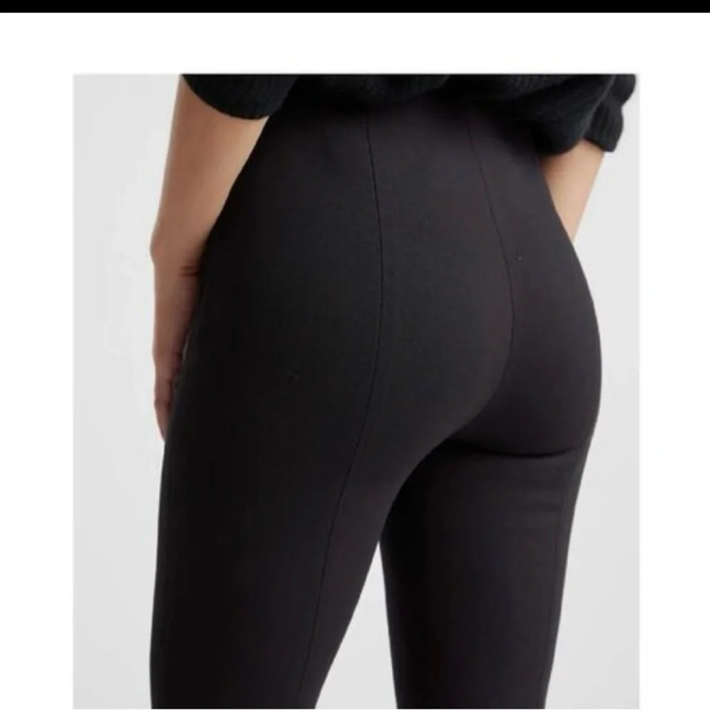Quince Women's Black Ultra-Stretch Ponte Pants Pintuck Ankle sz XL NWOT - Picture 2 of 4